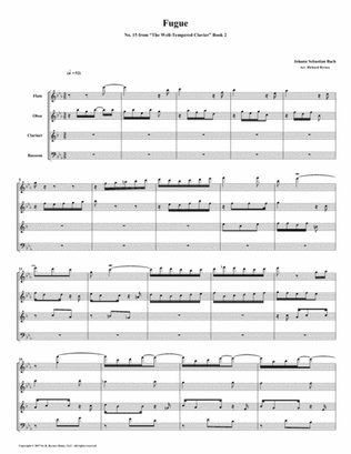 Fugue 15 from Well-Tempered Clavier, Book 2 (Woodwind Quartet)