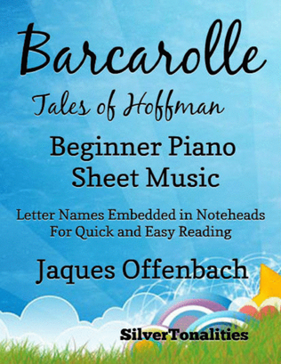 Barcarolle Tales of Hoffman Easiest Beginner Piano Sheet Music