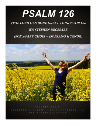 Book cover for Psalm 126 (for 2-part choir - (Soprano and Tenor)