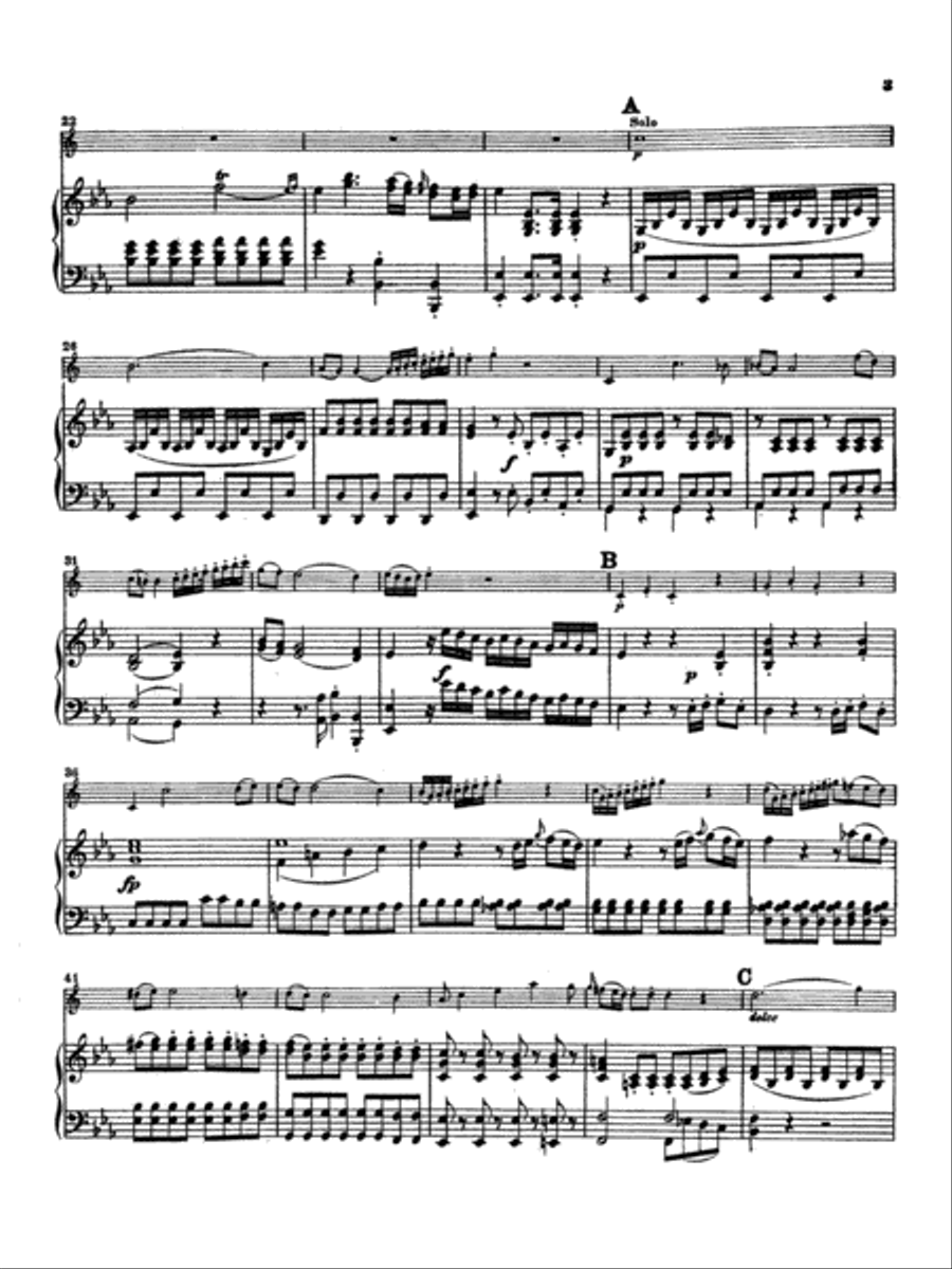 Mozart: Concerto No. 2 in E flat Major, K. 417 Part scores gallery preview page 3