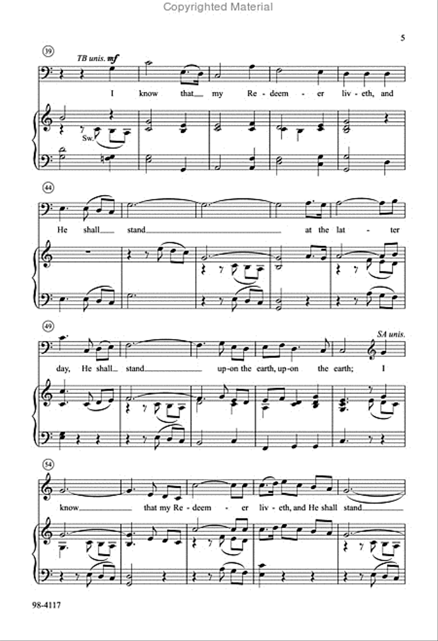 I Know That My Redeemer Liveth from Messiah 4-Part scores gallery preview page 4