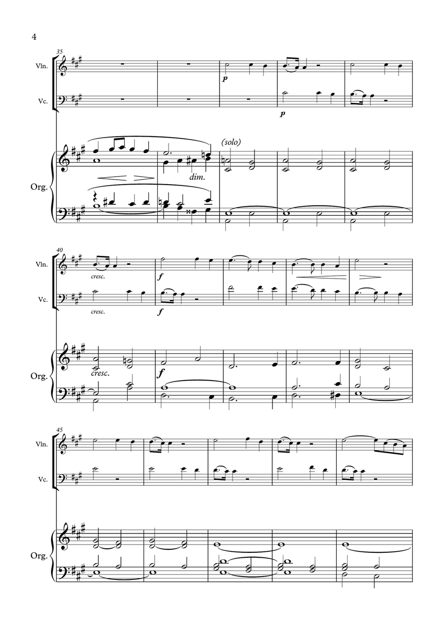 Panis Angelicus (Violin, Cello and Organ/Piano) Piano Trio scores gallery preview page 4