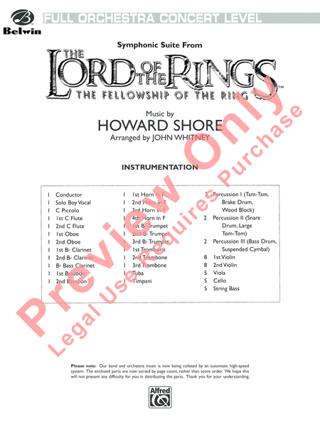 The Lord of the Rings: The Fellowship of the Ring, Symphonic Suite from image number null