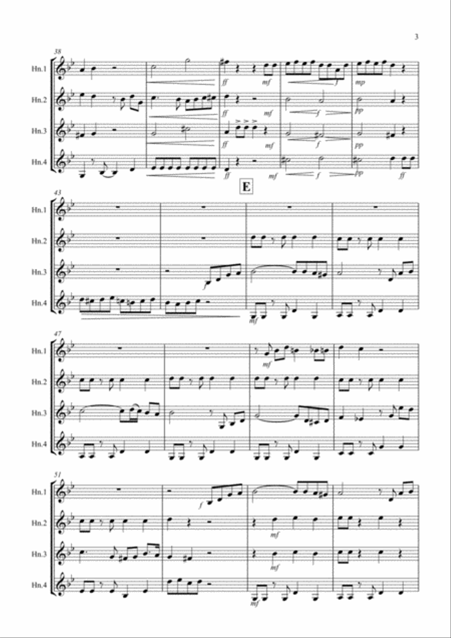 Tasty Tango for Horn Quartet French Horn Quartet scores gallery preview page 3