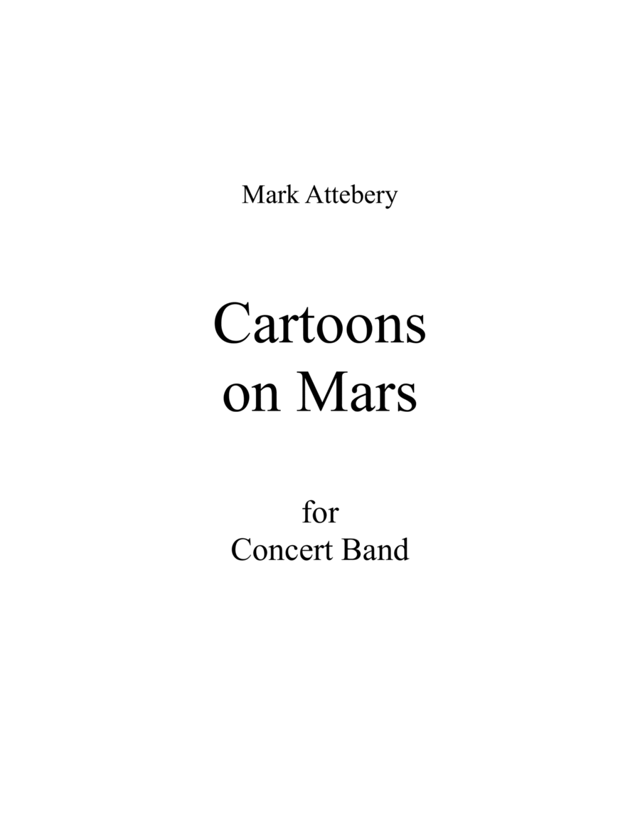Cartoons on Mars for Concert Band Concert Band scores gallery preview page 1