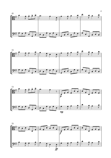 I Saw Three Ships for Viola and Violoncello (Cello) Duet in G Major. Intermediate. image number null