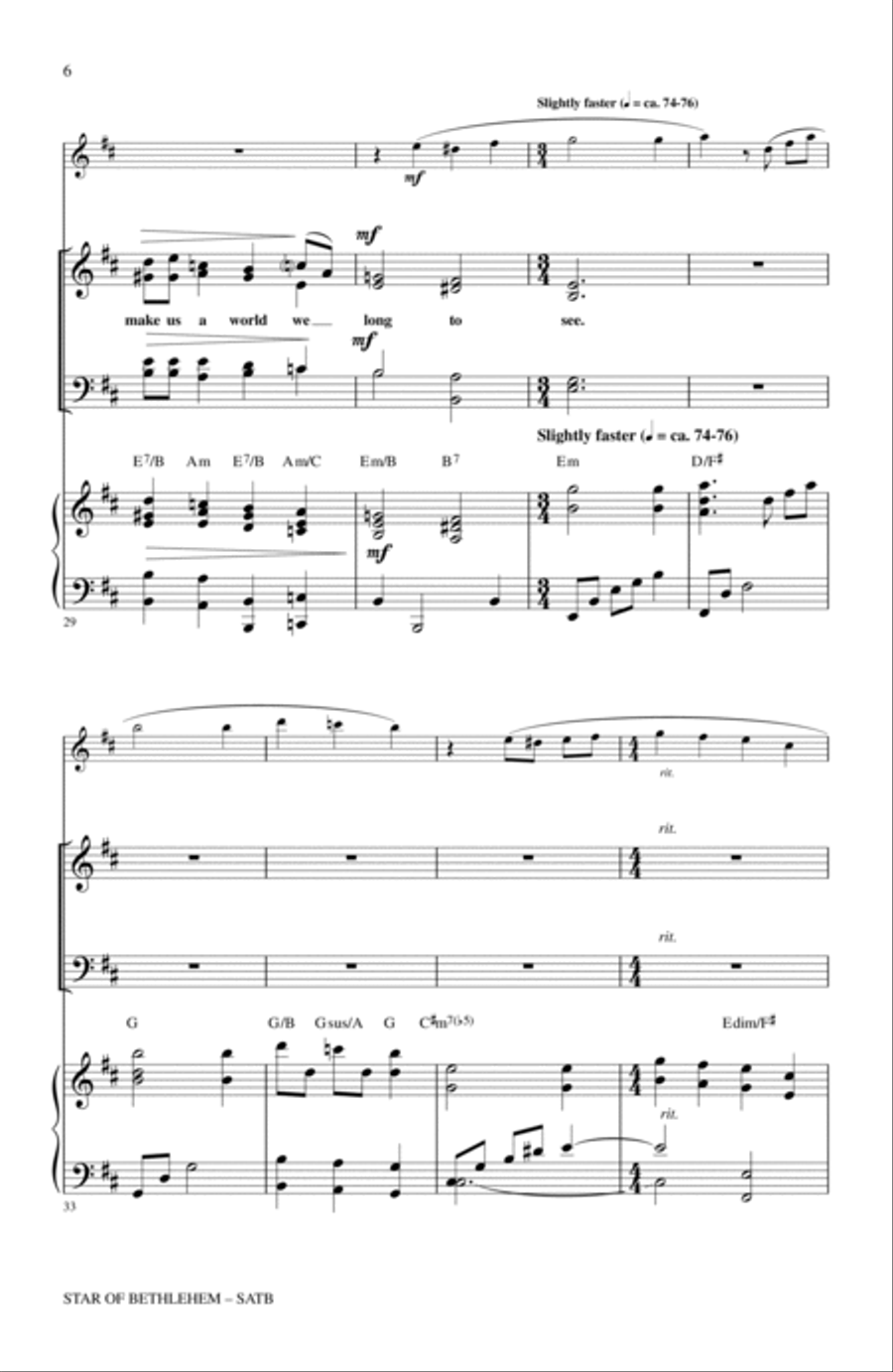 Star Of Bethlehem Star Of Bethlehem 4-Part scores gallery preview page 5
