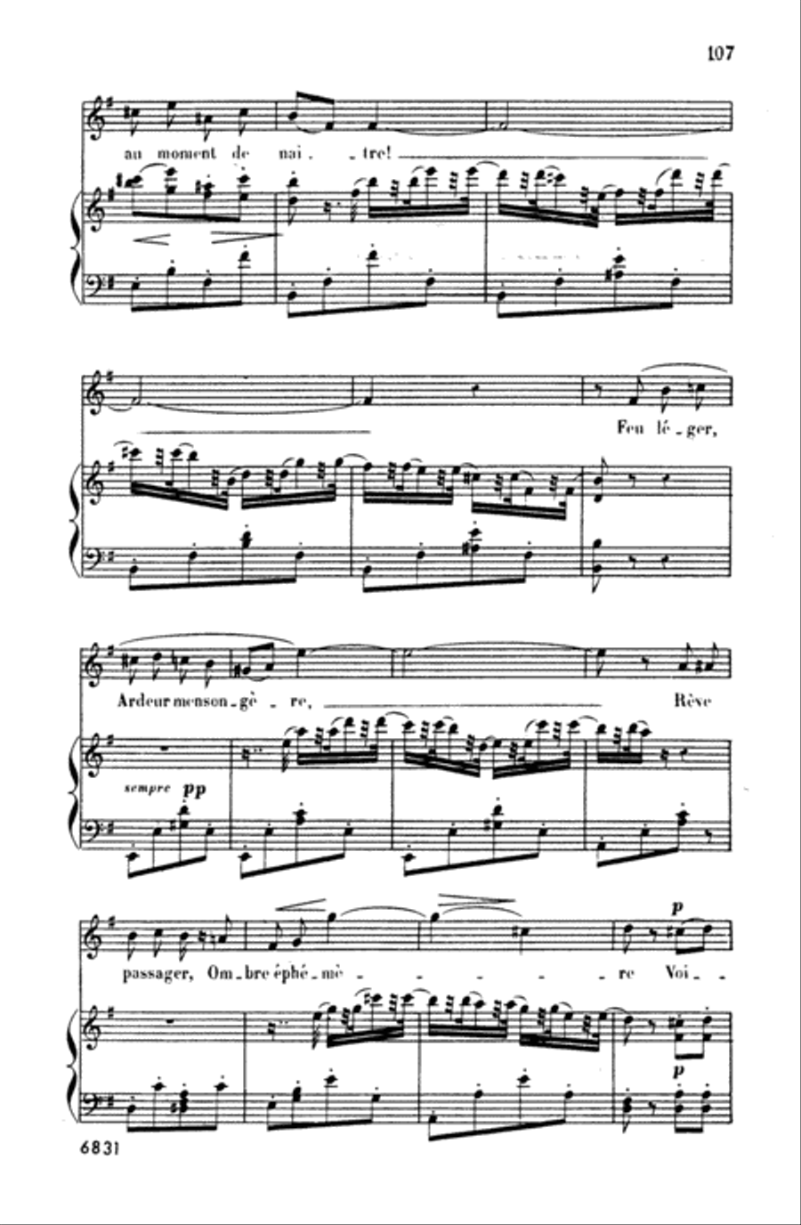 Bizet: Twenty Melodies-- Soprano or Tenor (French) Voice scores gallery preview page 2