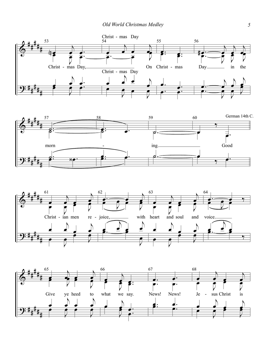 Old World Christmas Medley 4-Part scores gallery preview page 5