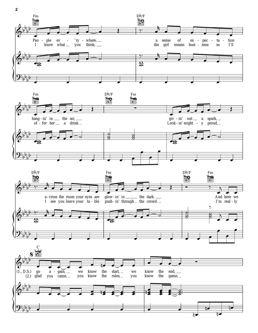 Voulez Vous Piano, Vocal, Guitar scores gallery preview page 2