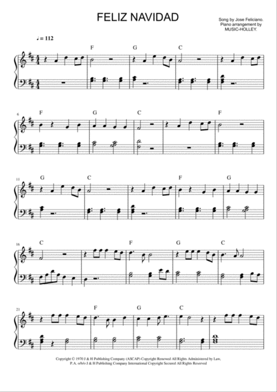 Feliz Navidad Small Ensemble scores gallery preview page 1