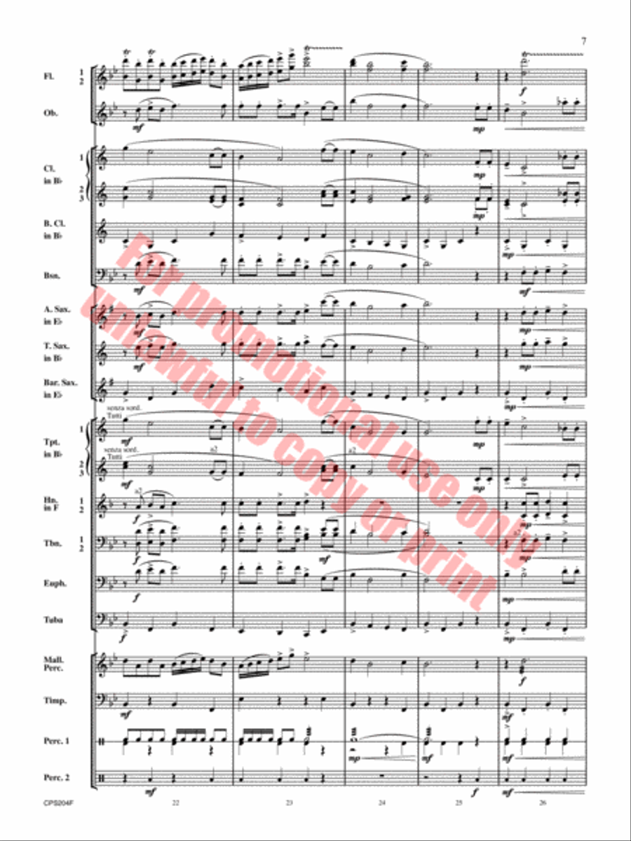 Happy Birthday Theme and Variations Concert Band scores gallery preview page 8