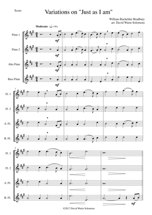 Variations on Just As I Am (Flute Quartet - 2 flutes, alto and bass flutes)