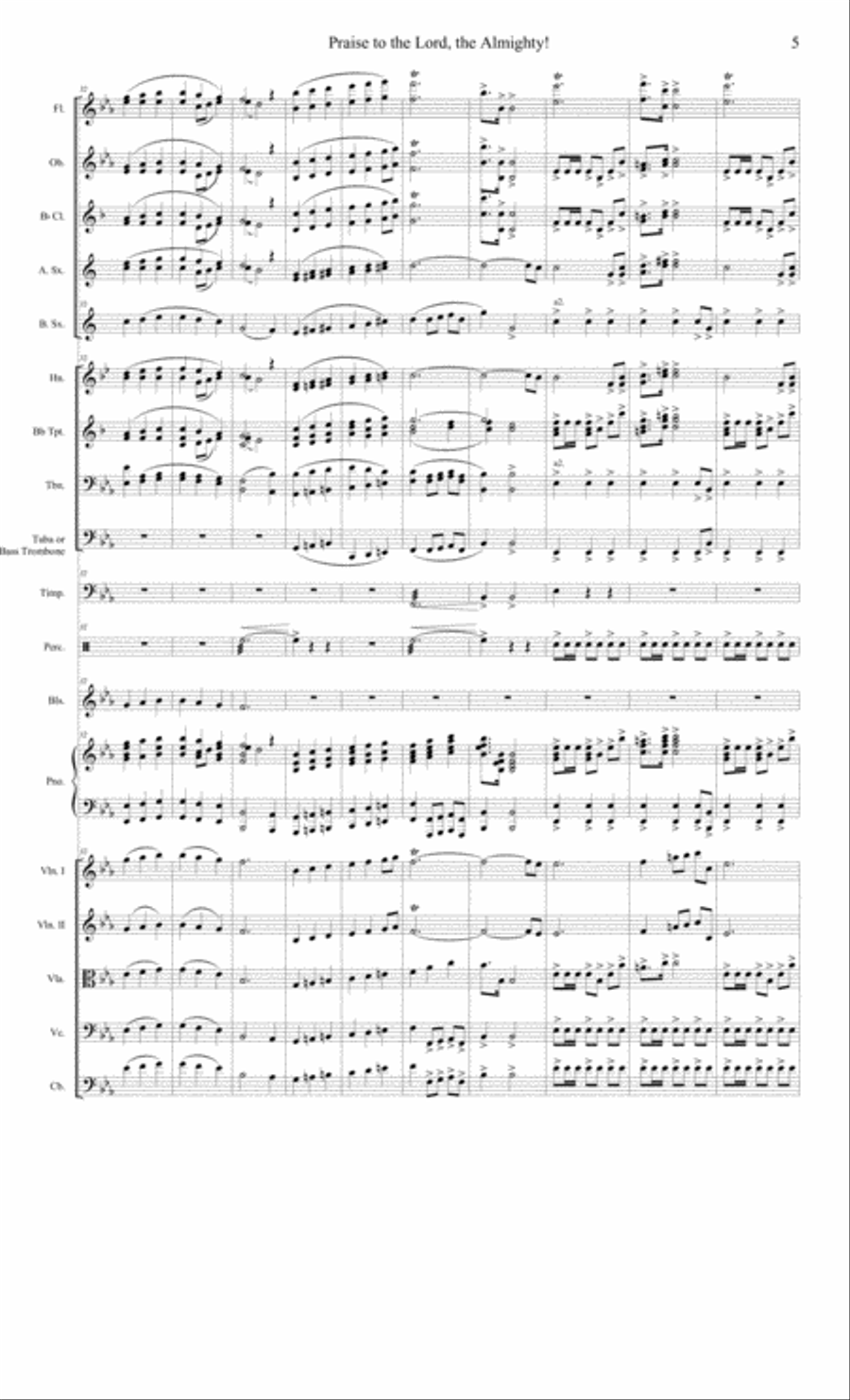 Praise to the Lord, Almighty Full Orchestra scores gallery preview page 5