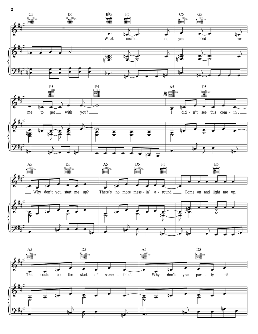 Party Up Party Up Piano, Vocal, Guitar scores gallery preview page 2