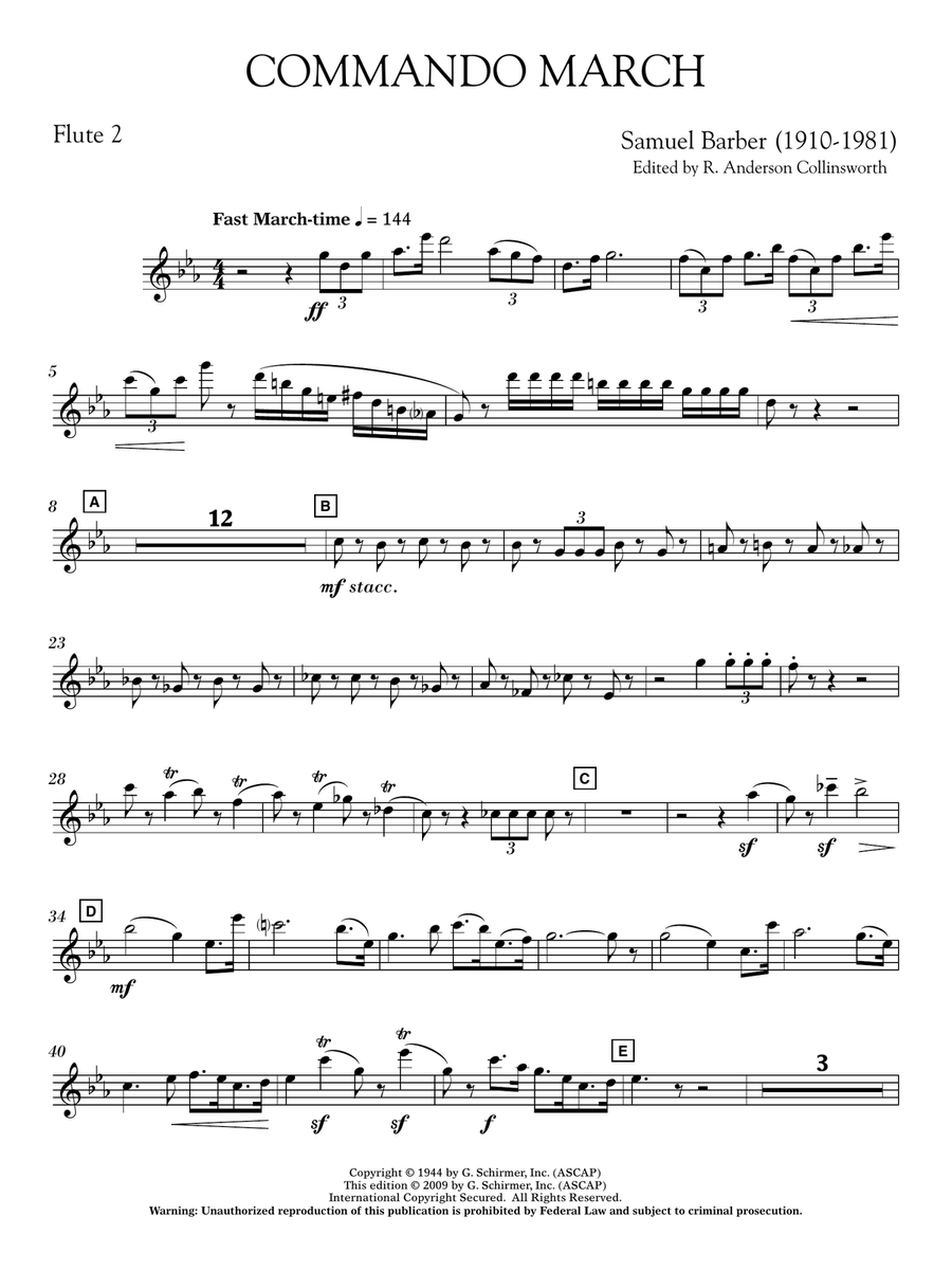 Commando March - Flute 2 Concert Band scores gallery preview page 1