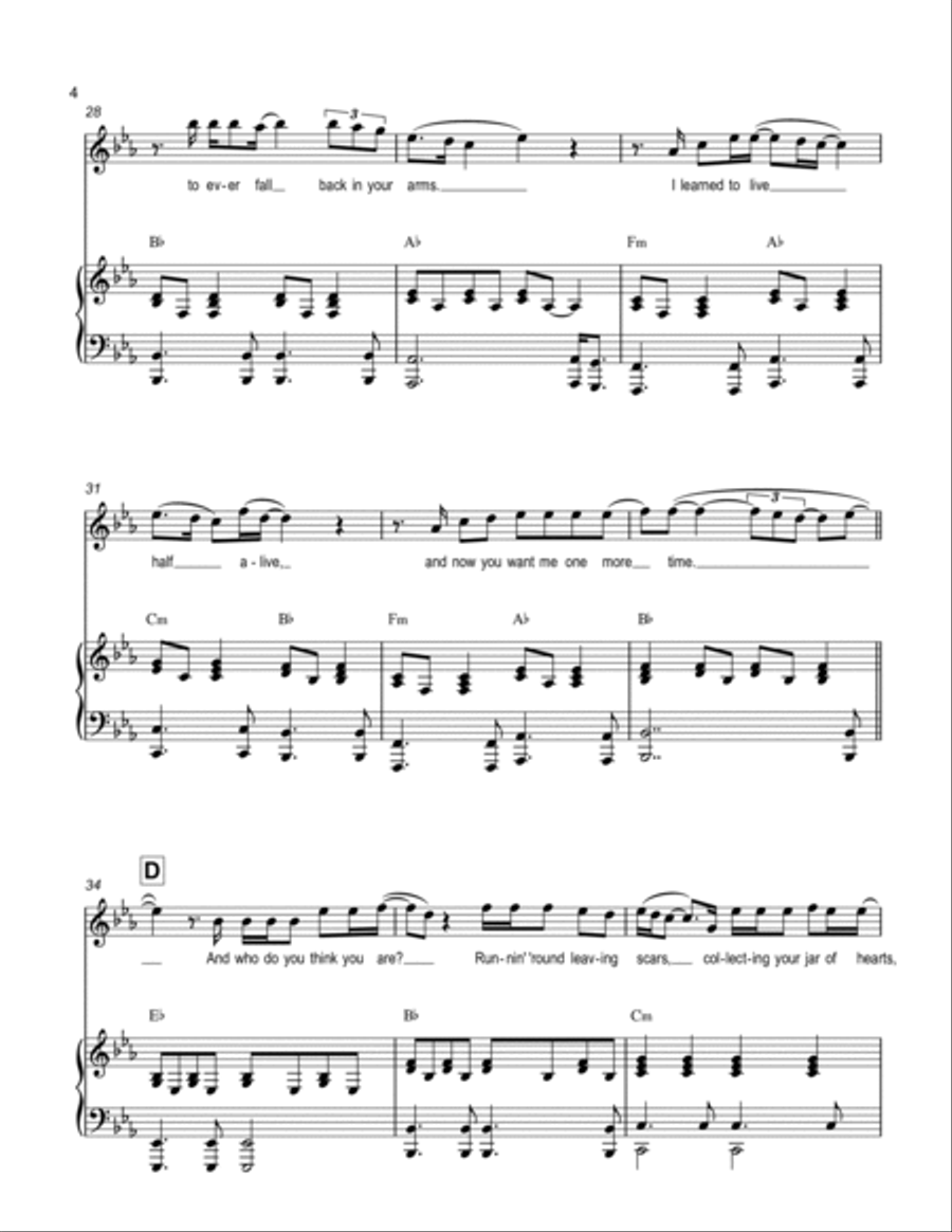 Jar of Hearts Voice scores gallery preview page 4
