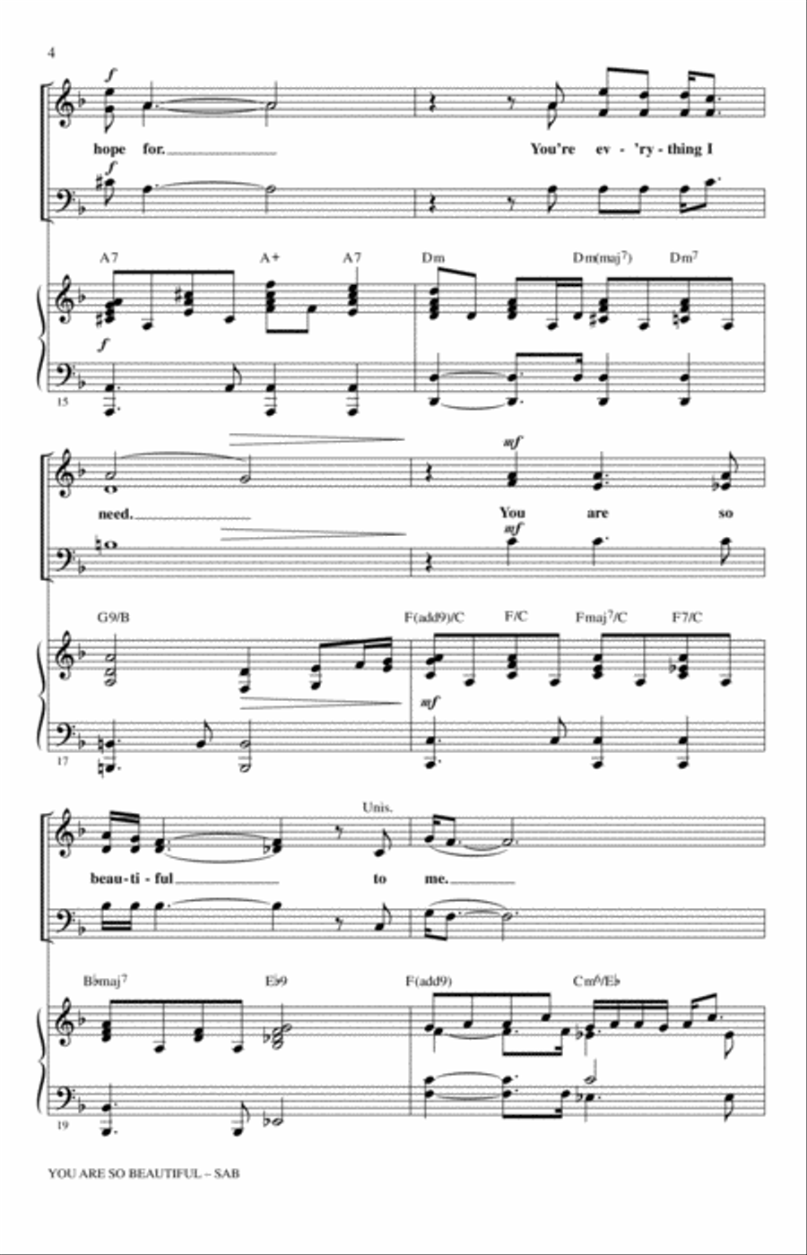 You Are So Beautiful (arr. Mark Brymer) 3-Part scores gallery preview page 3
