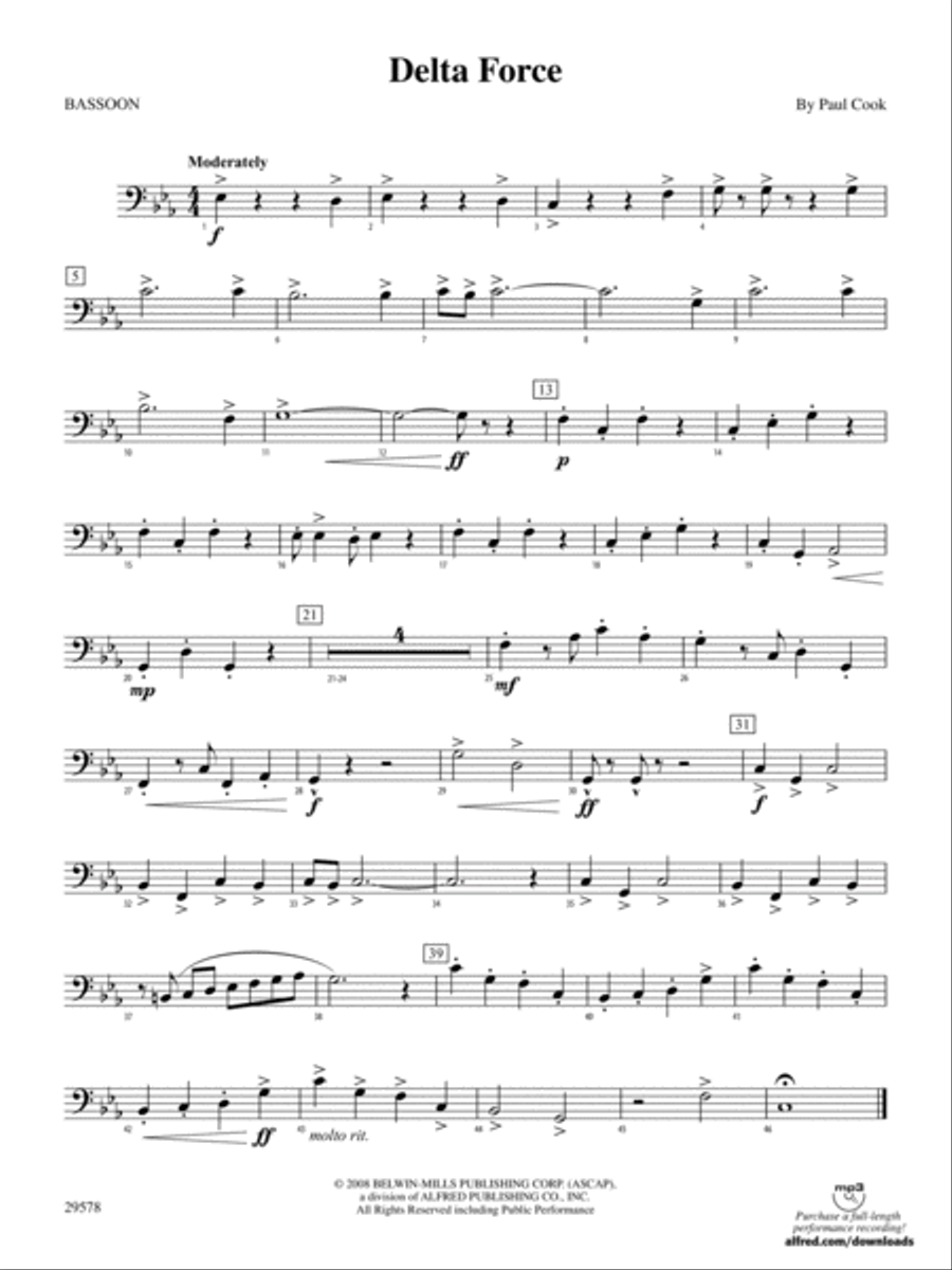 Delta Force: Bassoon Concert Band scores gallery preview page 1