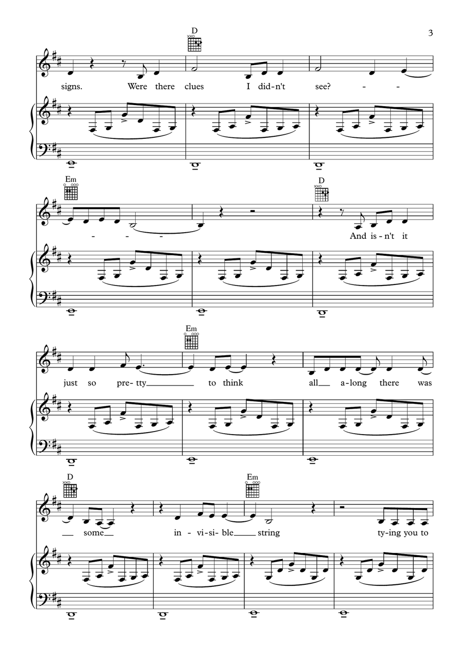 Invisible String Piano, Vocal scores gallery preview page 3