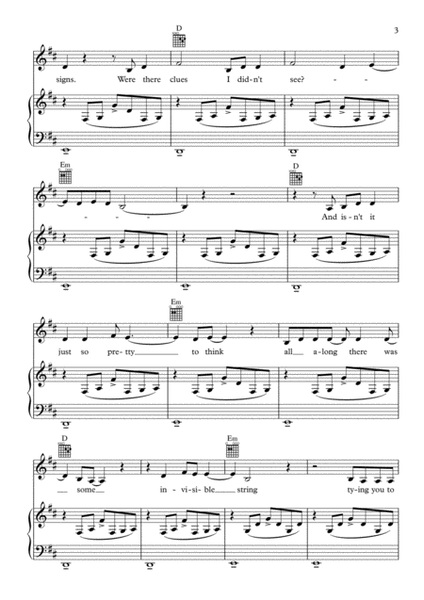 Invisible String (arr. Phil Steel) Sheet Music, Taylor Swift