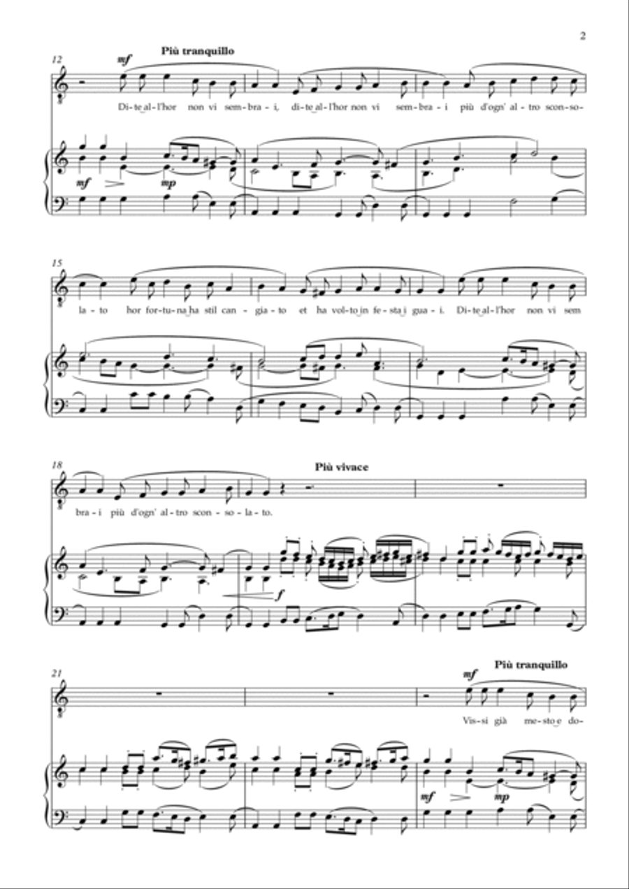 Vi ricorda o boschi ombrosi Tenor Voice scores gallery preview page 2