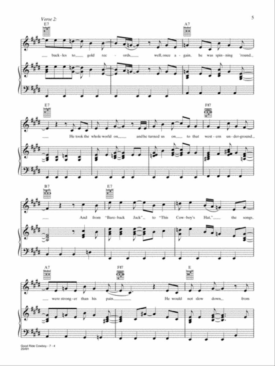 Good Ride Cowboy Piano, Vocal, Guitar scores gallery preview page 4