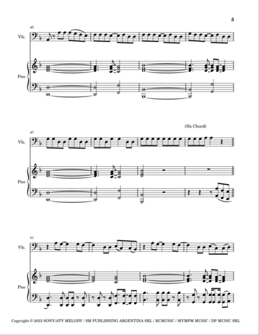 Shakira: Bzrp Music Sessions Vol. 53 Piano scores gallery preview page 5