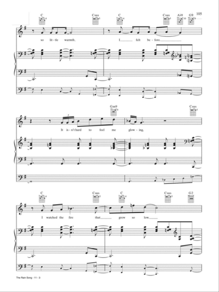 The Rain Song Piano, Vocal, Guitar scores gallery preview page 3
