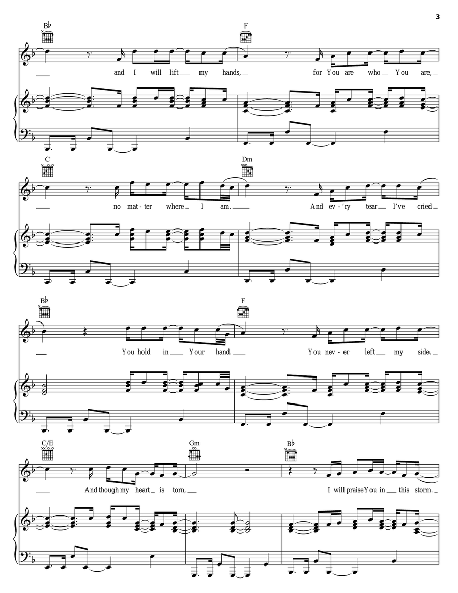 Praise You In This Storm Piano, Vocal, Guitar scores gallery preview page 3