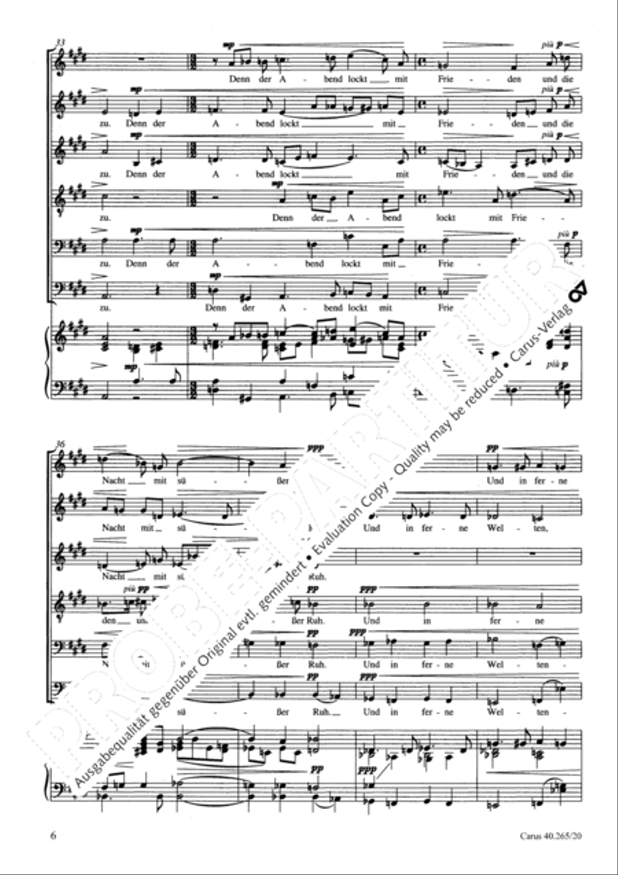 Evening song (Abendlied) Choir scores gallery preview page 7