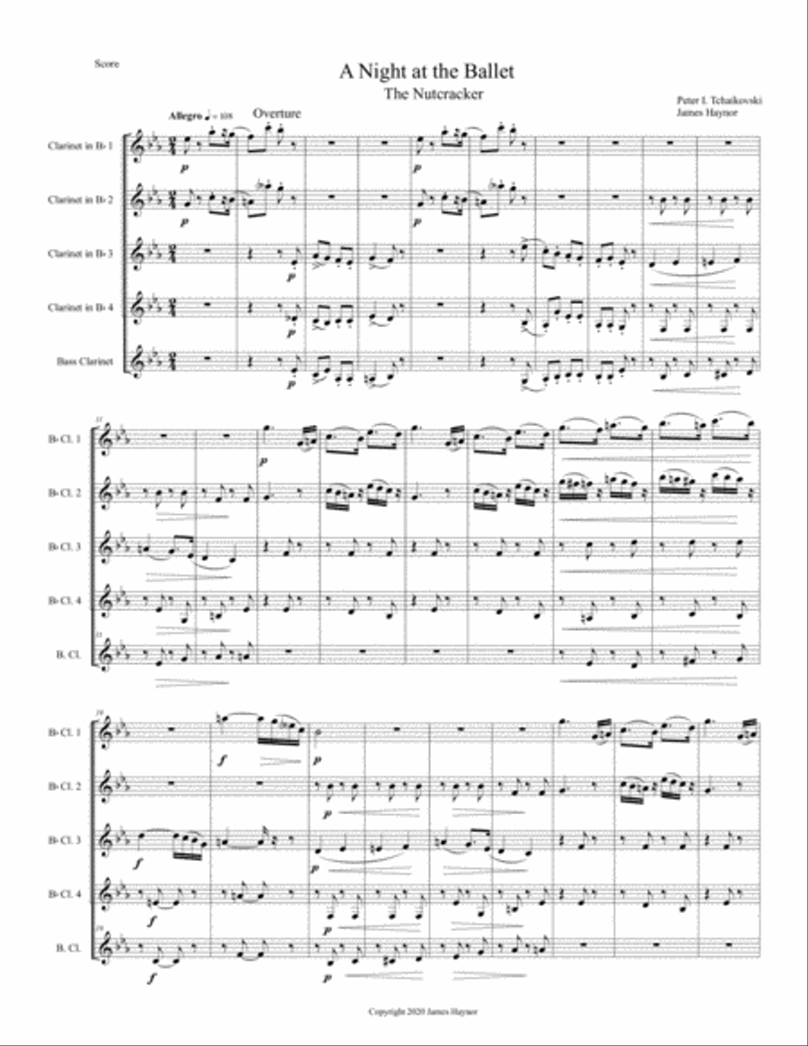A Night at the Ballet - The Nutcracker for Clarinet Quintet image number null