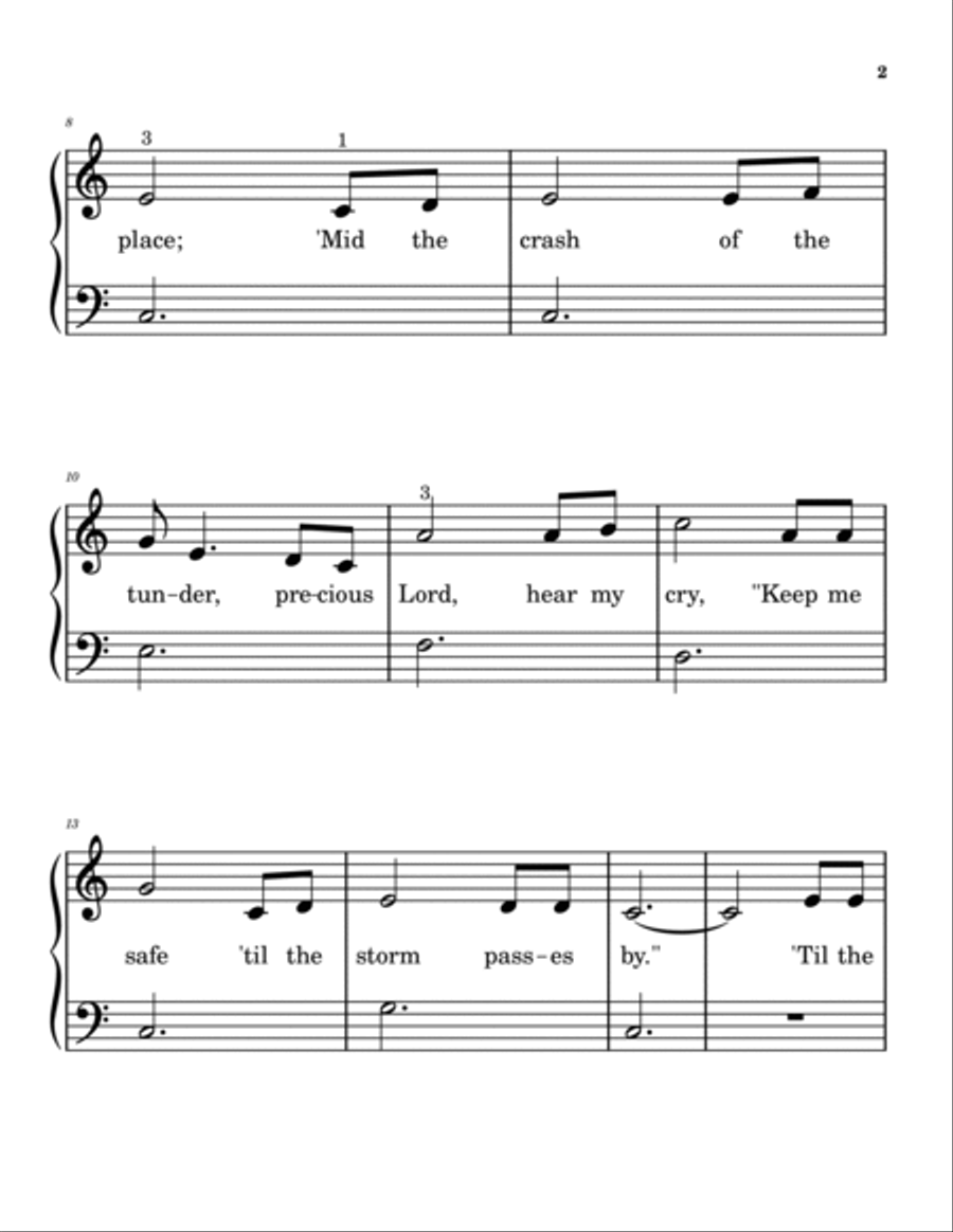 'Til The Storm Passes By | LARGE PRINT | Easy Piano Easy Piano scores gallery preview page 2