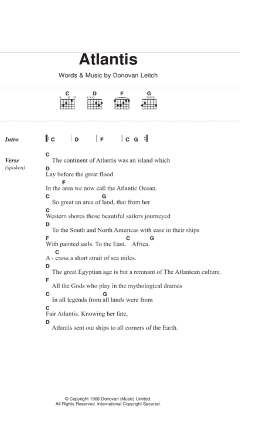Atlantis Acoustic Guitar scores gallery preview page 1