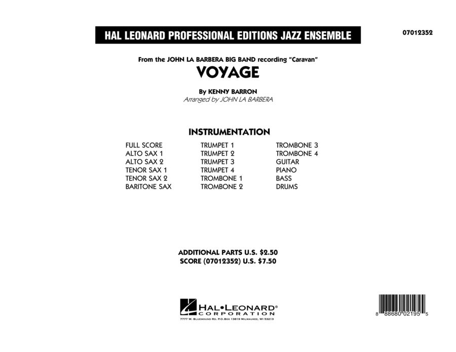 Voyage - Conductor Score (Full Score) Jazz Ensemble scores gallery preview page 1