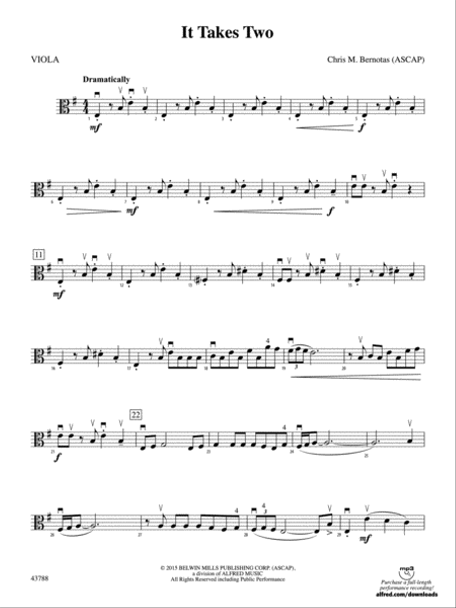 It Takes Two: Viola It Takes Two: Viola String Orchestra scores gallery preview page 1