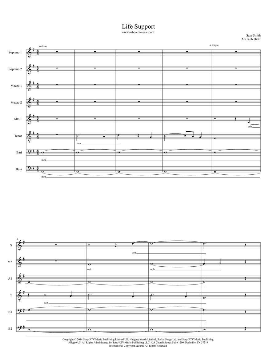 Life Support Life Support 4-Part scores gallery preview page 1