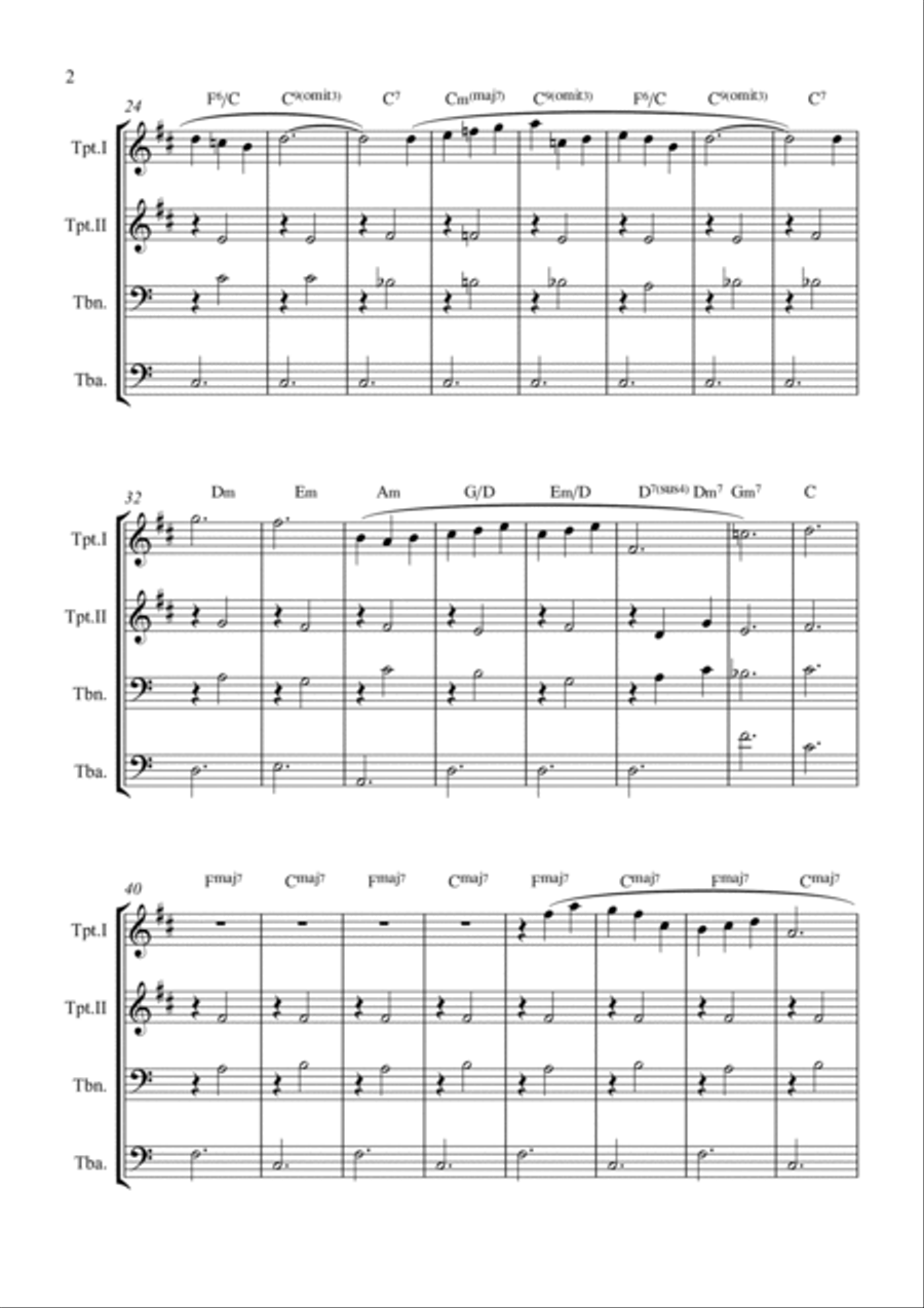 Gymnopédie No. 1 Brass Quartet scores gallery preview page 2