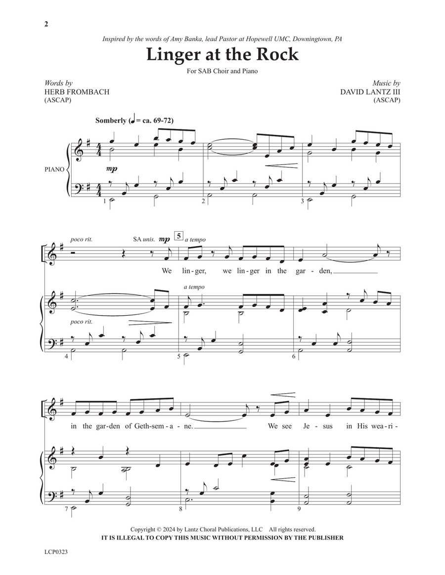 Linger at the Rock 3-Part scores gallery preview page 2