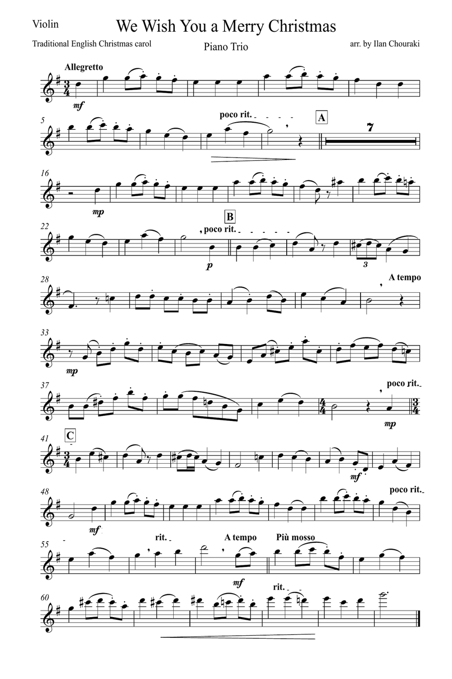 We Wish You a Merry Christmas - Piano Trio Piano Trio scores gallery preview page 5