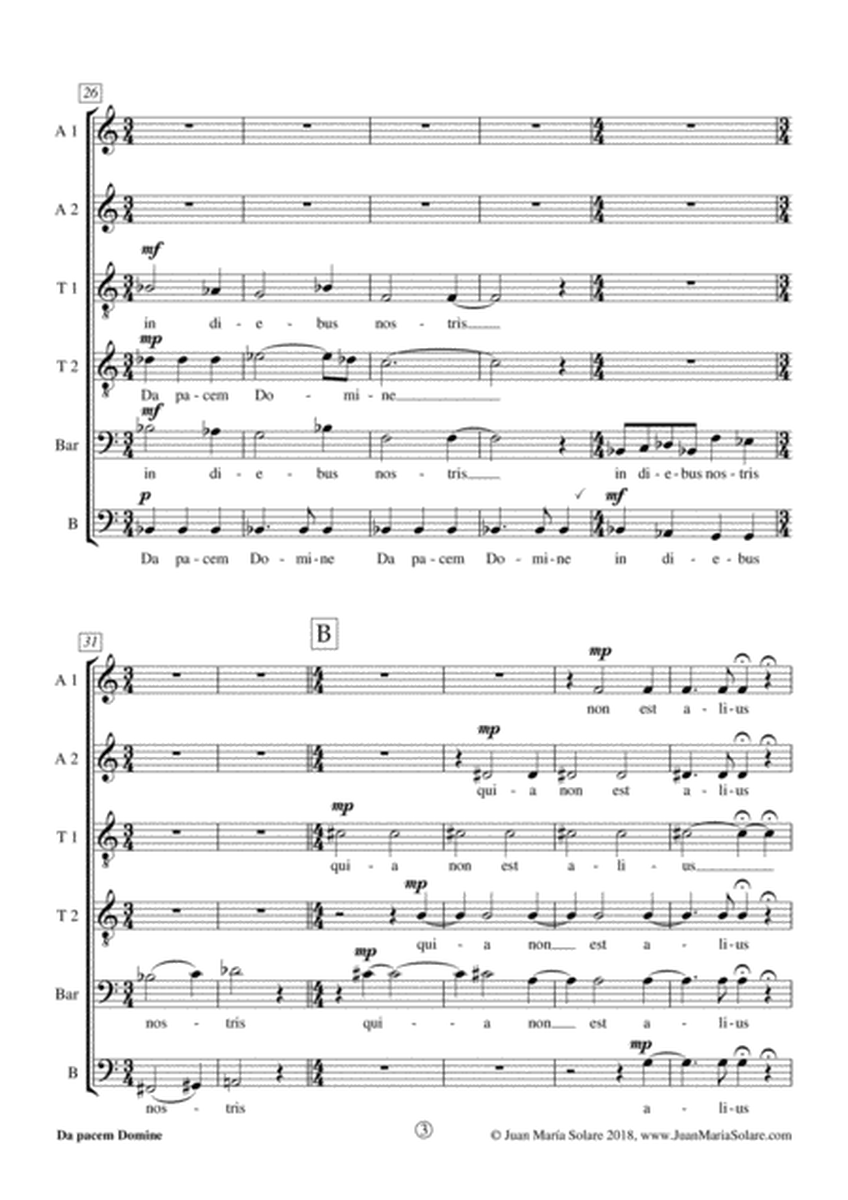 Da pacem Domine [6-part Choir AATTBarB]