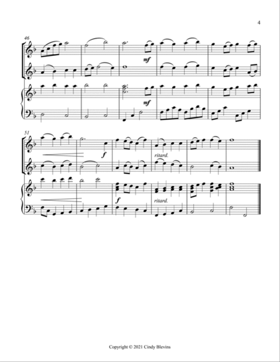 I Sing the Mighty Power Of God, Two Violins and Harp Harp scores gallery preview page 5