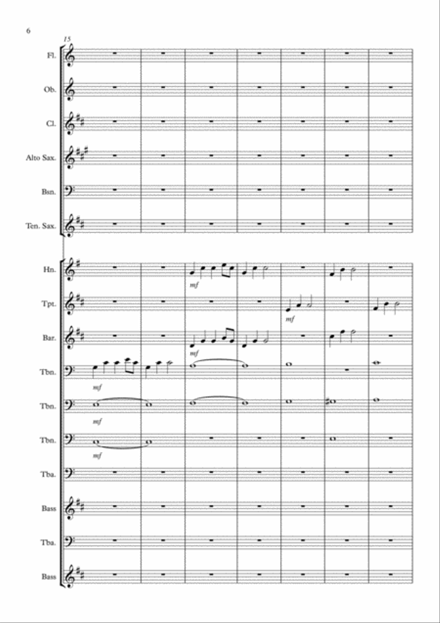 Joy To The World (for wind and brass) Large Ensemble scores gallery preview page 6