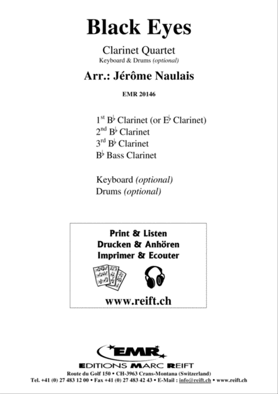 Black Eyes Clarinet Quartet scores gallery preview page 2