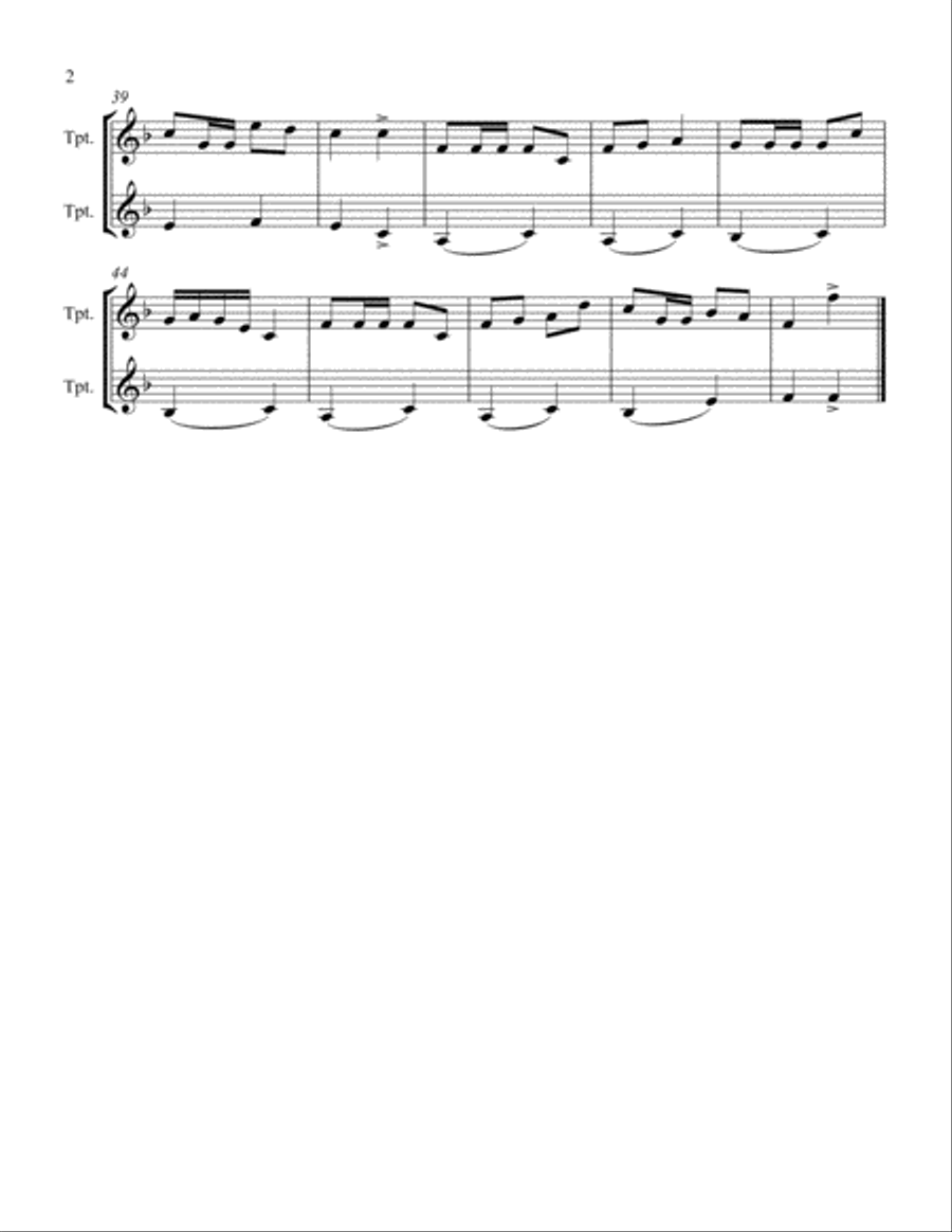 The Funny Trumpeter Trumpet Duet scores gallery preview page 2