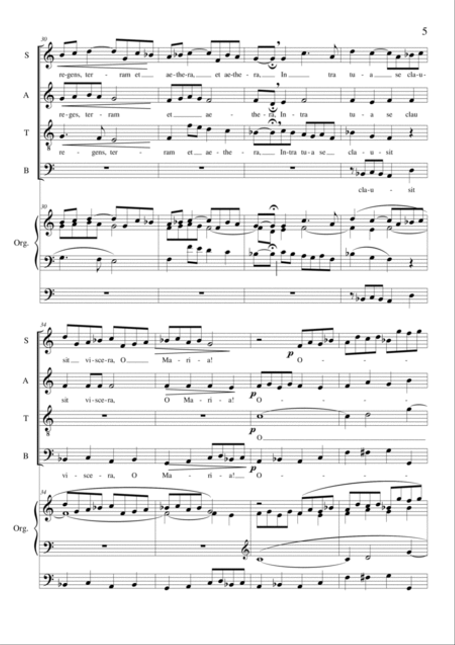 O Maria! Salve Mater - Choir SATB a cappella or with organ 4-Part scores gallery preview page 5