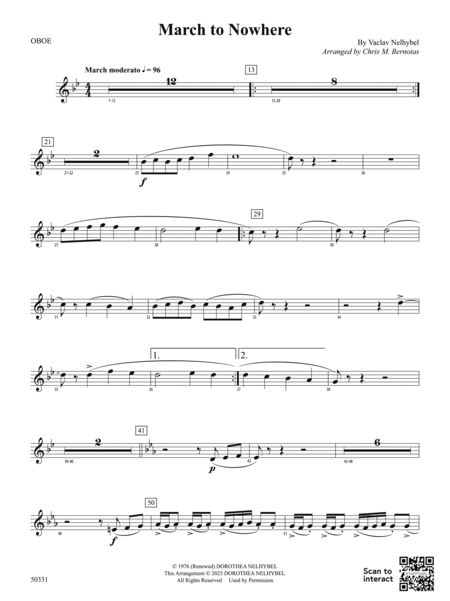 March to Nowhere: Oboe Concert Band scores gallery preview page 1