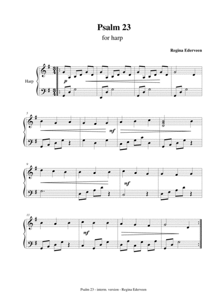 Psalm 23 - lever harp solo (intermediate grade) image number null