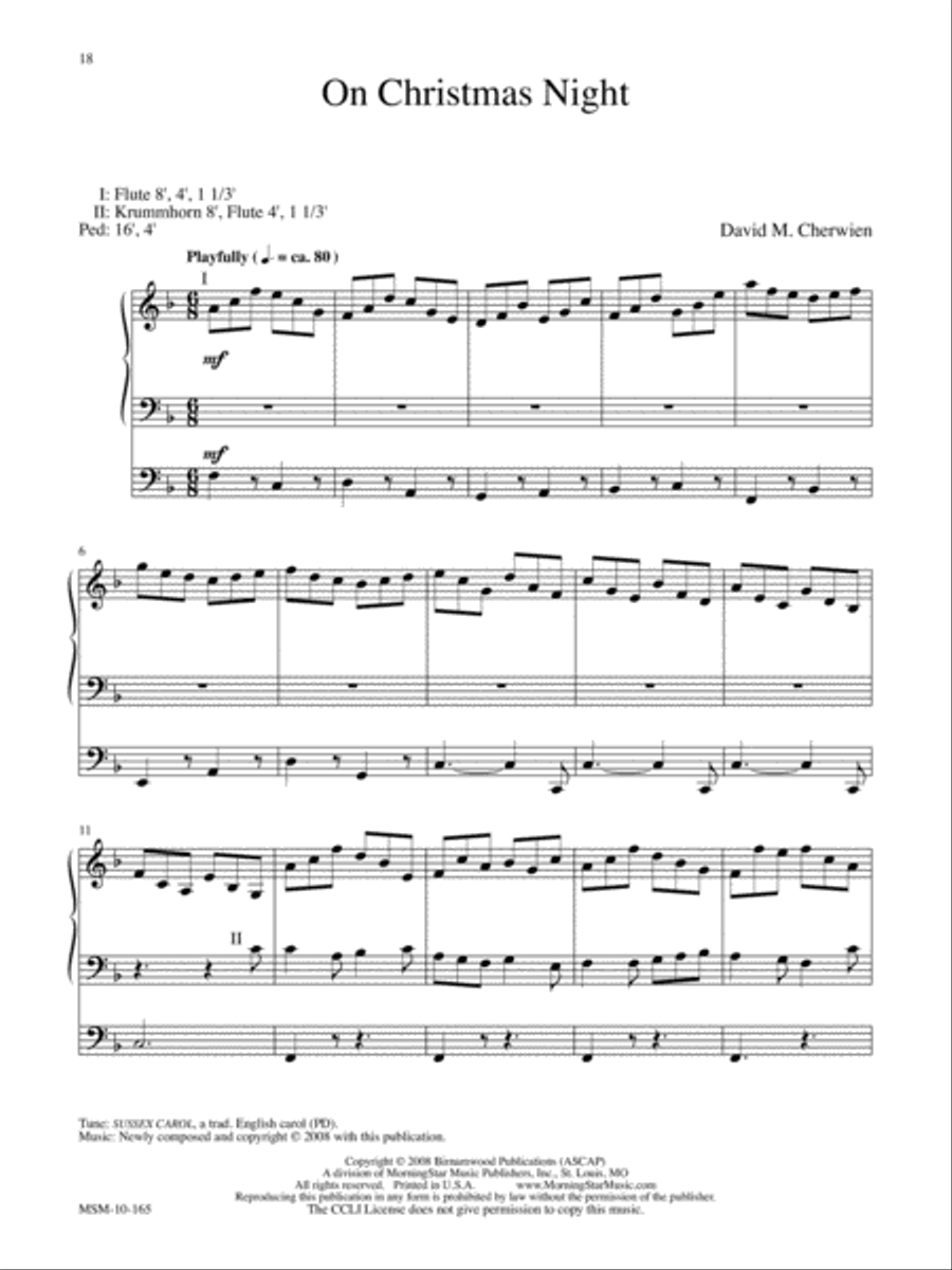 The Bethlehem Collection Six Preludes and Postludes for Christmas Organ scores gallery preview page 9