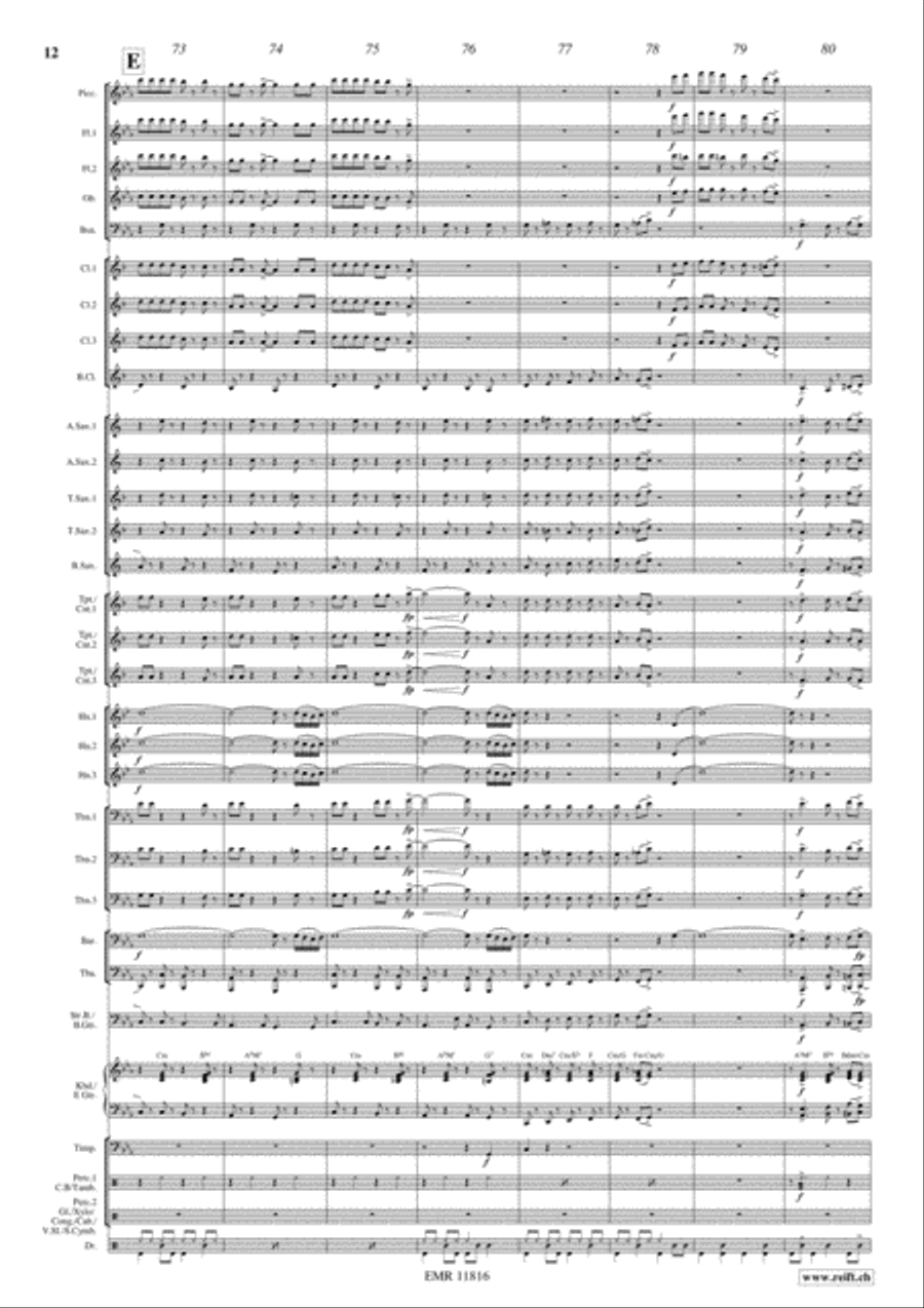 Rocky Gospel Rocky Gospel Concert Band scores gallery preview page 13